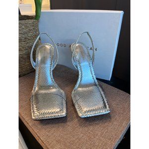 Good American  SIZE 9.5 Sling Back Snake HEELS